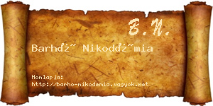 Barhó Nikodémia névjegykártya